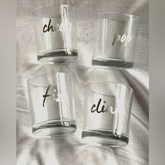 Set of 4 Highball Glasses Fizz Cheers Clink Pop 3 5/8"
#09202410 - Picture 4 of 10